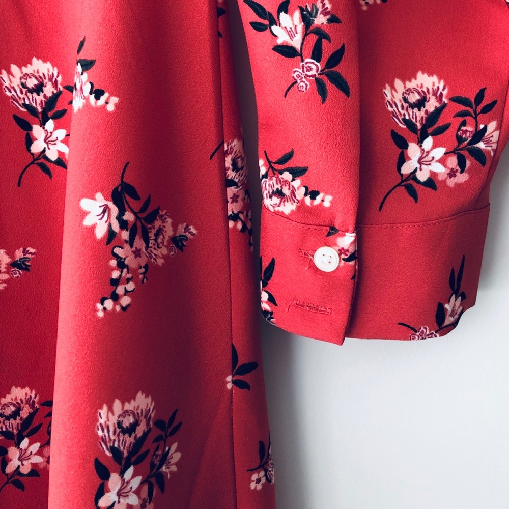 NWT LOFT Fit and Flare Long Sleeve Dress Size 12 - Picture 3 of 9